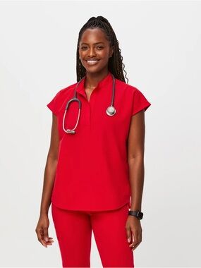 Figs XXS Pop Red Rafaela Scrup Top
